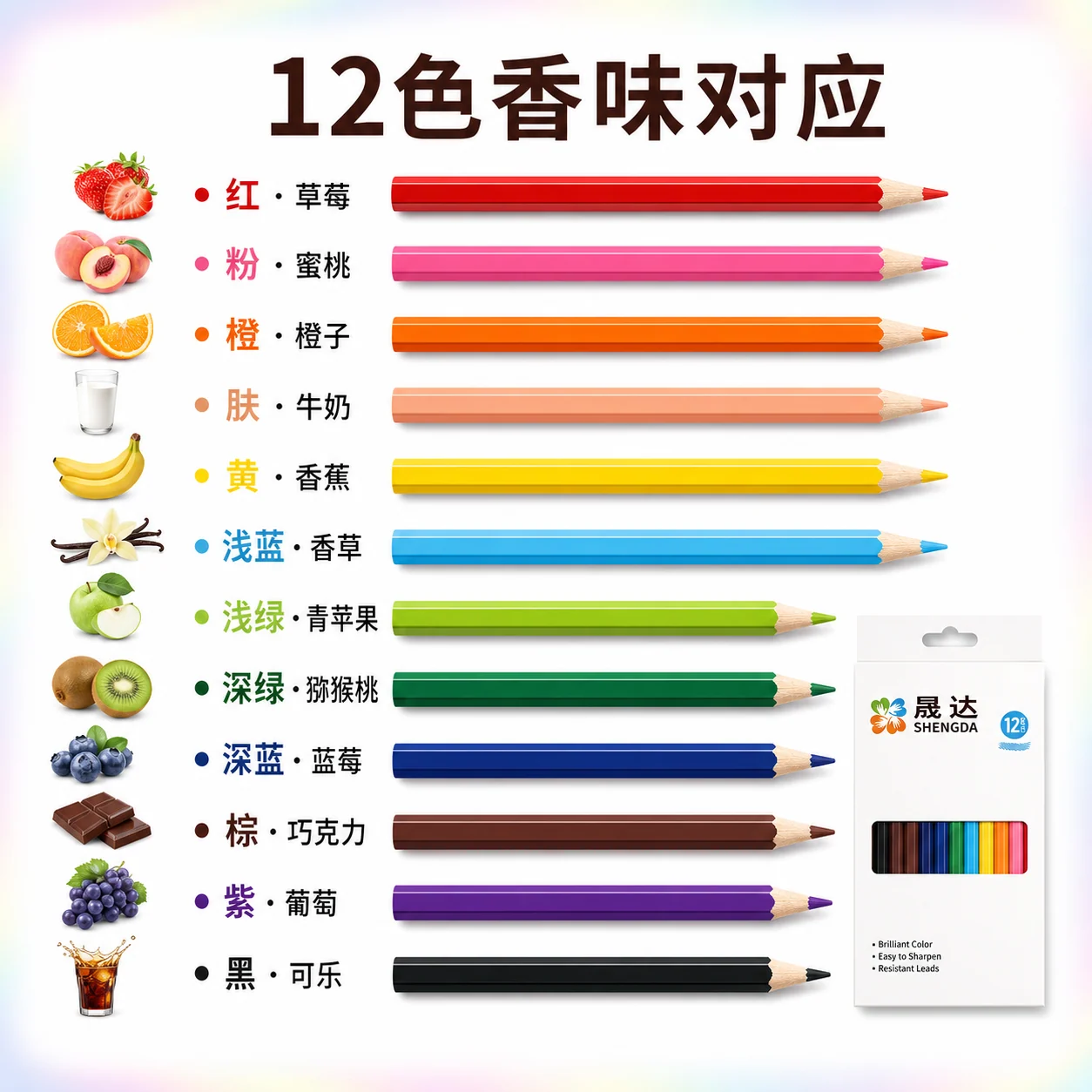12 色香味彩铅